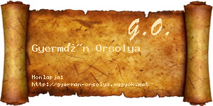 Gyermán Orsolya névjegykártya